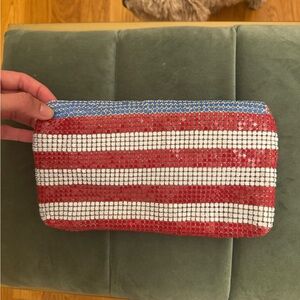 Brand new patriotic shimmery purse